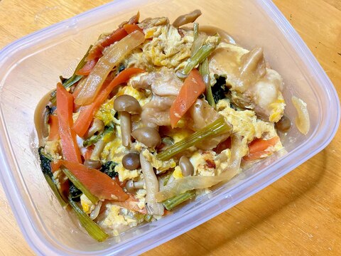 野菜たっぷり親子丼の具